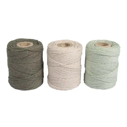 Makramee Garn, sortiert, 1mm � eukalyptus
