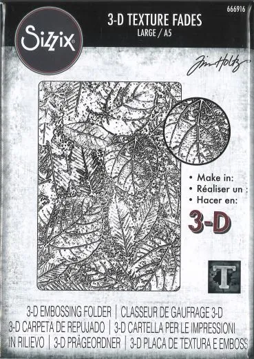 Sizzix 3-D Texture Fades Embossing Folder large / A5- Foliage