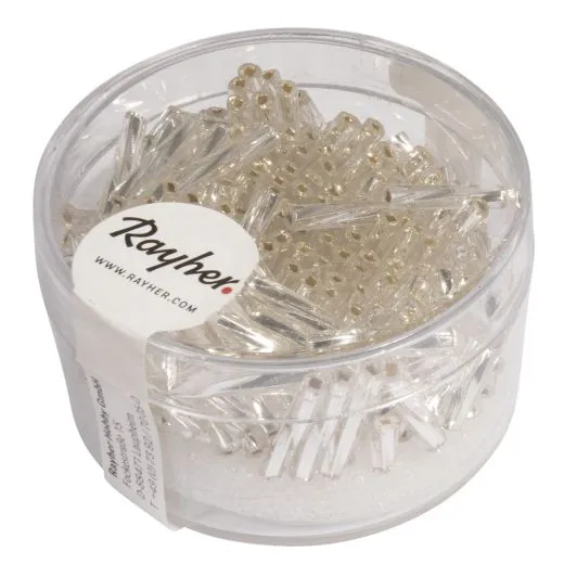 Glasstifte twisted silber 12mm