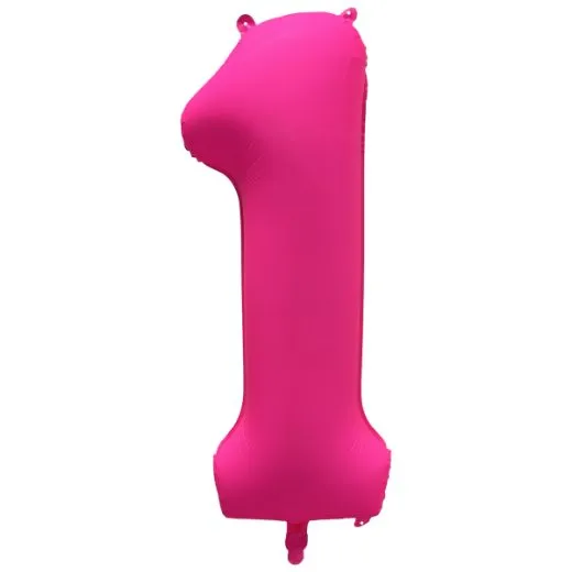 Folien-Ballon 1 neon pink 86cm