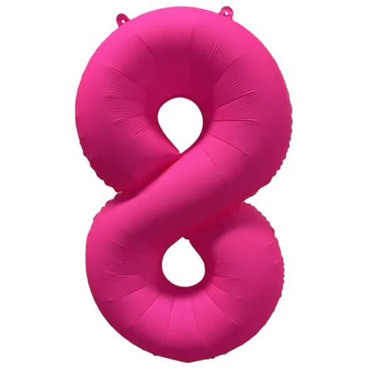 Folien-Ballon 8 neon pink 86cm