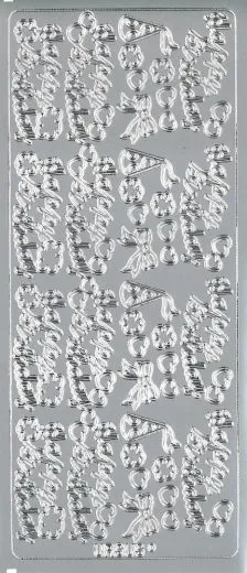Sticker Happy Birthday silber