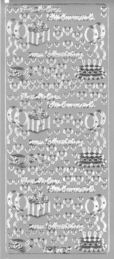 Sticker Herzlichen Gl�ckwunsch zum Geburtstag silber