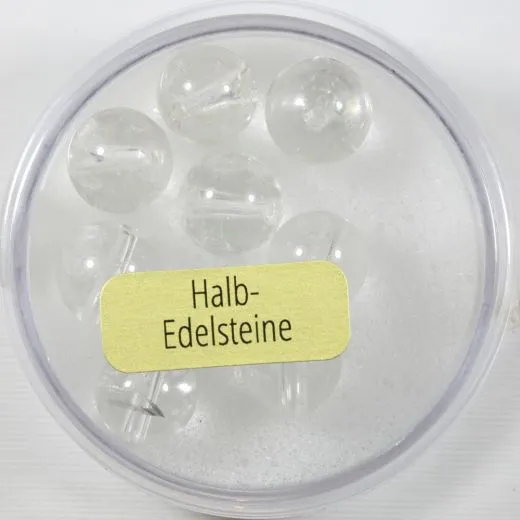 Halb-Edelsteine 8mm rund - mountain crystal