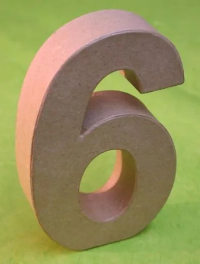 Rayher Pappmach� Zahl 6 - 15cm