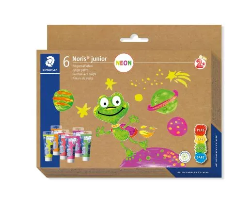Fingerfarbe Noris� junior Fingelmalfarben 6er Set Neon-Farben
