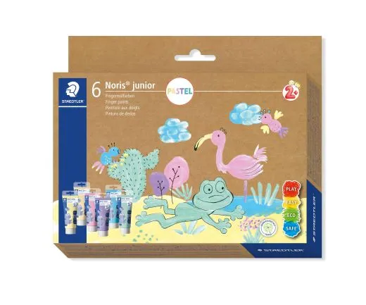 Fingerfarbe Noris� junior Fingelmalfarben 6er Set Pastell-Farben