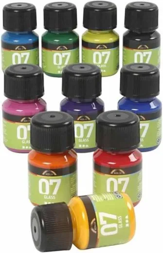 A-Color Glas-und Porzellanfarbe transparent - Set mit 10 Farben