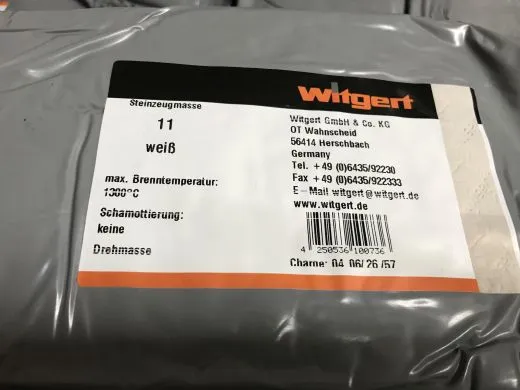 Steinzeugmasse Drehmasse wei� 10kg T�pferton (nur Abholung)