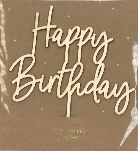 Cake Topper Holz - Happy Birthday