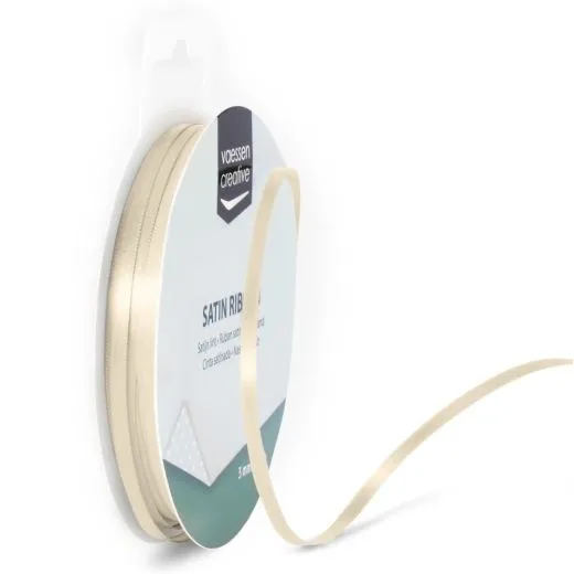 Satinband 3mm 10m-Rolle elfenbein