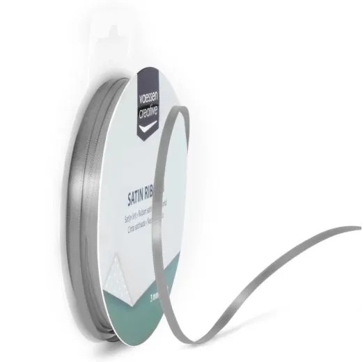 Satinband 3mm 10m-Rolle silber