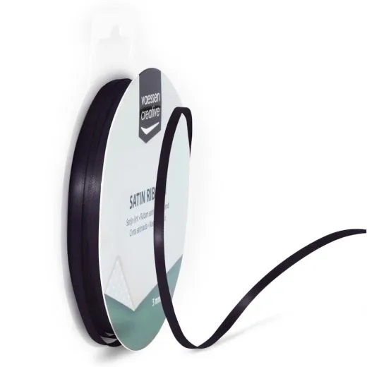 Satinband 3mm 10m-Rolle anthrazit