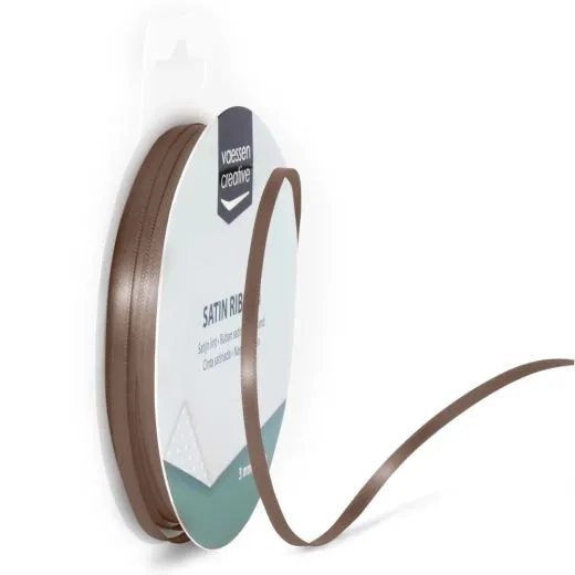 Satinband 3mm 10m-Rolle schokoladenbraun