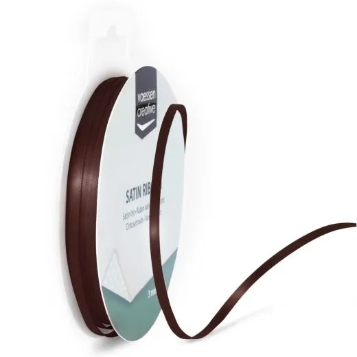 Satinband 3mm 10m-Rolle braun