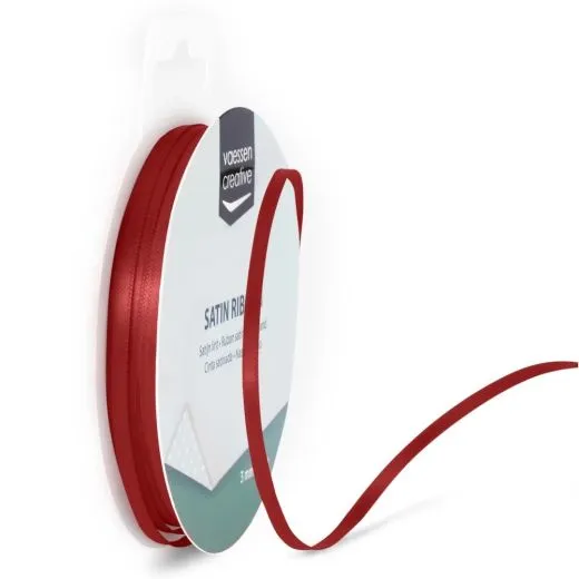Satinband 3mm 10m-Rolle rot