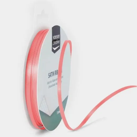 Satinband 3mm 10m-Rolle pastellrot