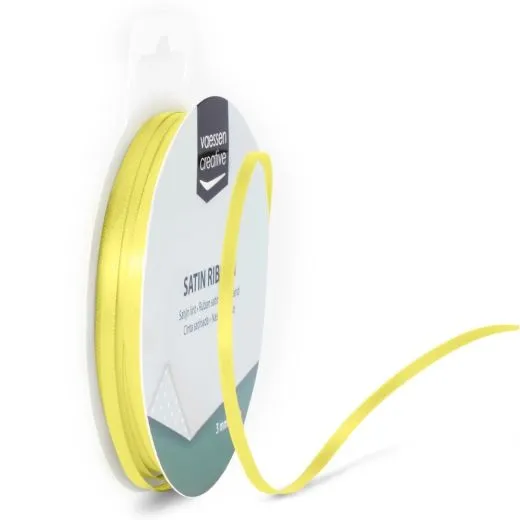 Satinband 3mm 10m-Rolle pastellgelb