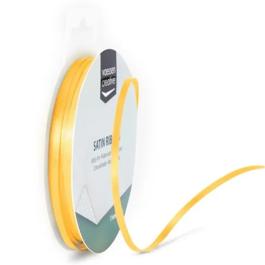 Satinband 3mm 10m-Rolle goldgelb
