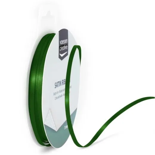 Satinband 3mm 10m-Rolle dunkelgr�n