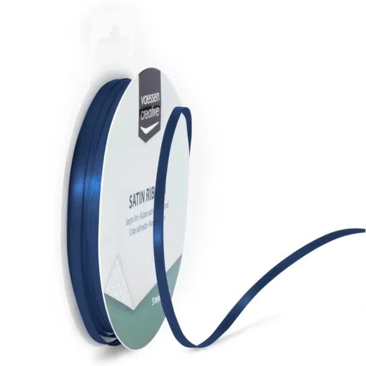 Satinband 3mm 10m-Rolle dunkelblau