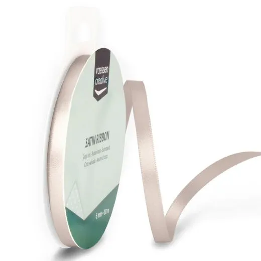 Satinband 6mm 10m-Rolle beige