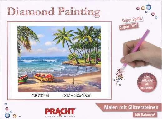 Diamond Painting mit Rahmen 30x40cm - Strand