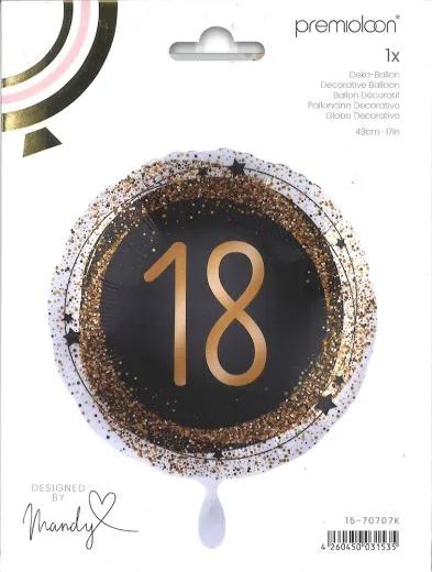 Deko-Ballon Folie Gold Glitter - 18