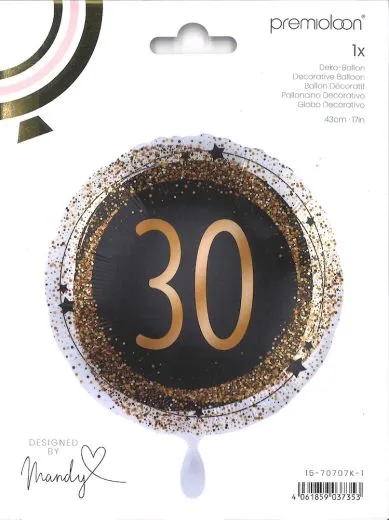 Deko-Ballon Folie Gold Glitter - 30