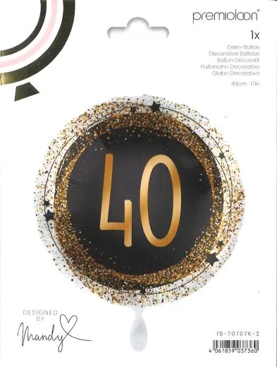 Deko-Ballon Folie Gold Glitter - 40
