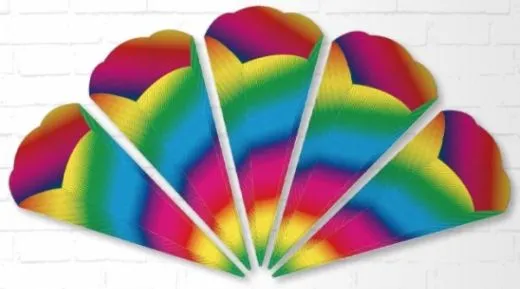 Schult�te aus 3D Wellkarton 68cm regenbogen