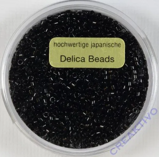 Pracht Delica Rocailles 2mm 9g schwarz glanz