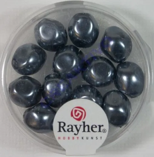 Renaissance-Perle, 9 mm � anthrazit
