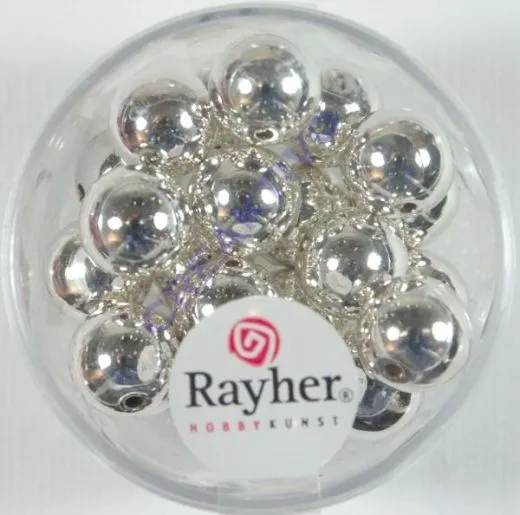 Rayher Plastik-Rundperlen 10mm silber