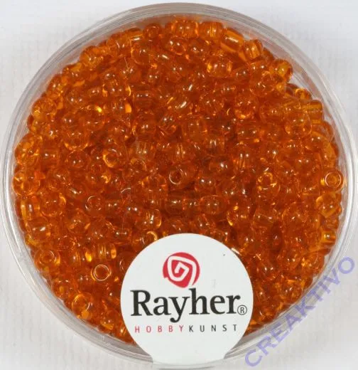 Rocailles 2,6mm  transparent orange