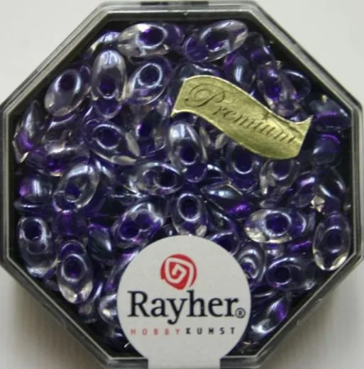 Magatama Perlen 4x7mm gel�stert Rainbow violett (Restbestand)
