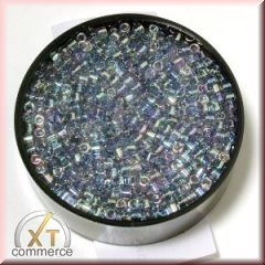 Delica-Rocailles, 2,2 mm ø transparent Rainbow, lichtblau