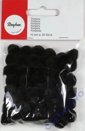 Pompons 20mm 50 St�ck schwarz