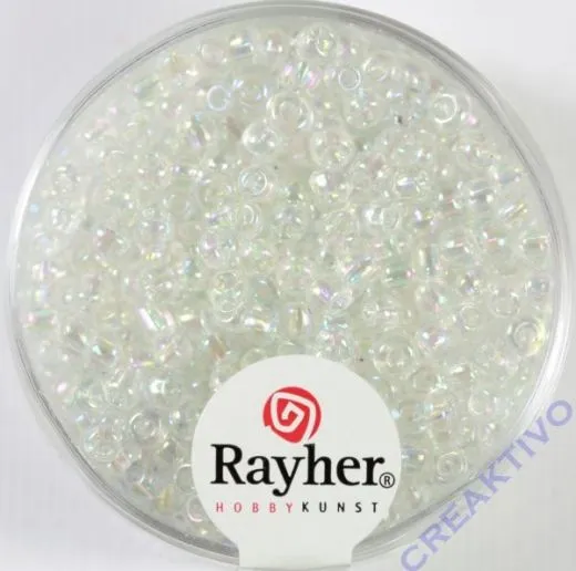 Rocailles 2,6mm � transp. gel�stert silber