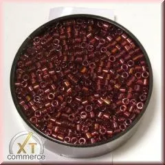 Delica-Rocailles, 2,2 mm � transparent Rainbow, kirschrot