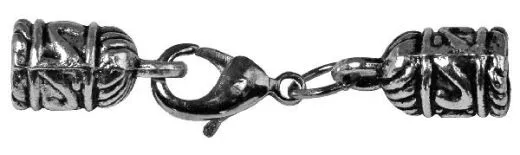 Rockstars Metall-Endkappe mit Karabiner 38mm altsilber