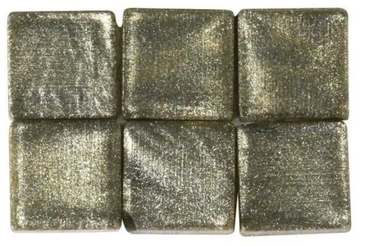 Acryl-Mosaik, 1x1 cm, metallic, golden shower (Restbestand)