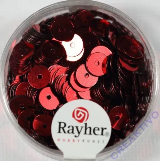 Pailletten, 6 mm glatt, rot