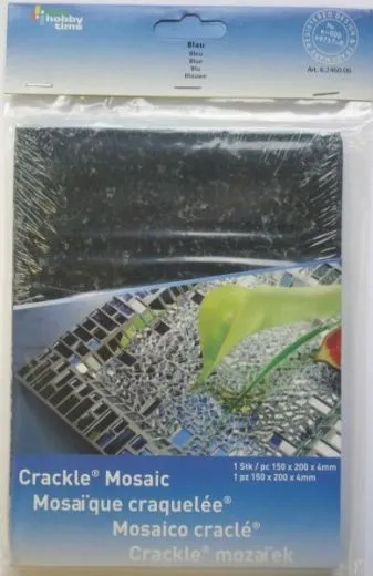 Crackle Mosaik Platte 15x20cm blau