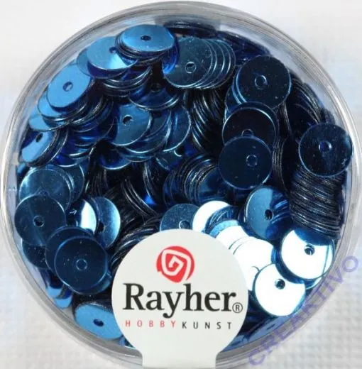 Pailletten, 6 mm glatt, mittelblau