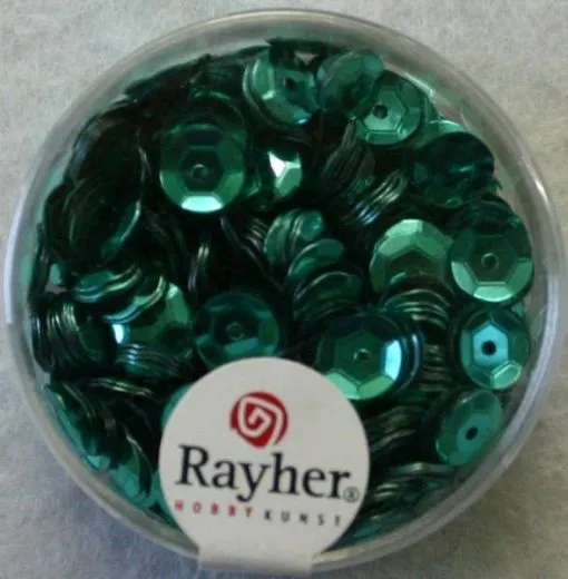Pailletten, 6 mm gew�lbt, jade