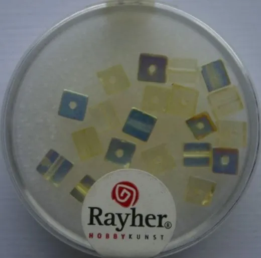 Rayher Glas-Schliffwrfel 4mm 20 St. lichtgelb