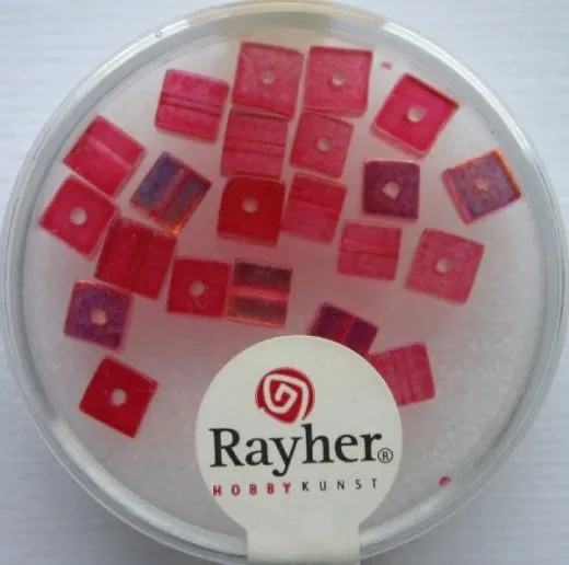 Rayher Glas-Schliffw�rfel 4mm 20 St. rubin