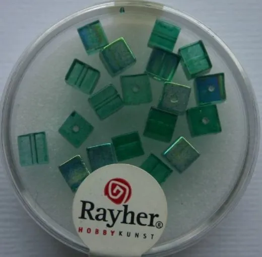 Rayher Glas-Schliffw�rfel 4mm 20 St. smaragd