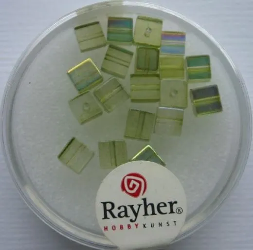 Rayher Glas-Schliffw�rfel 4mm 20 St. olive